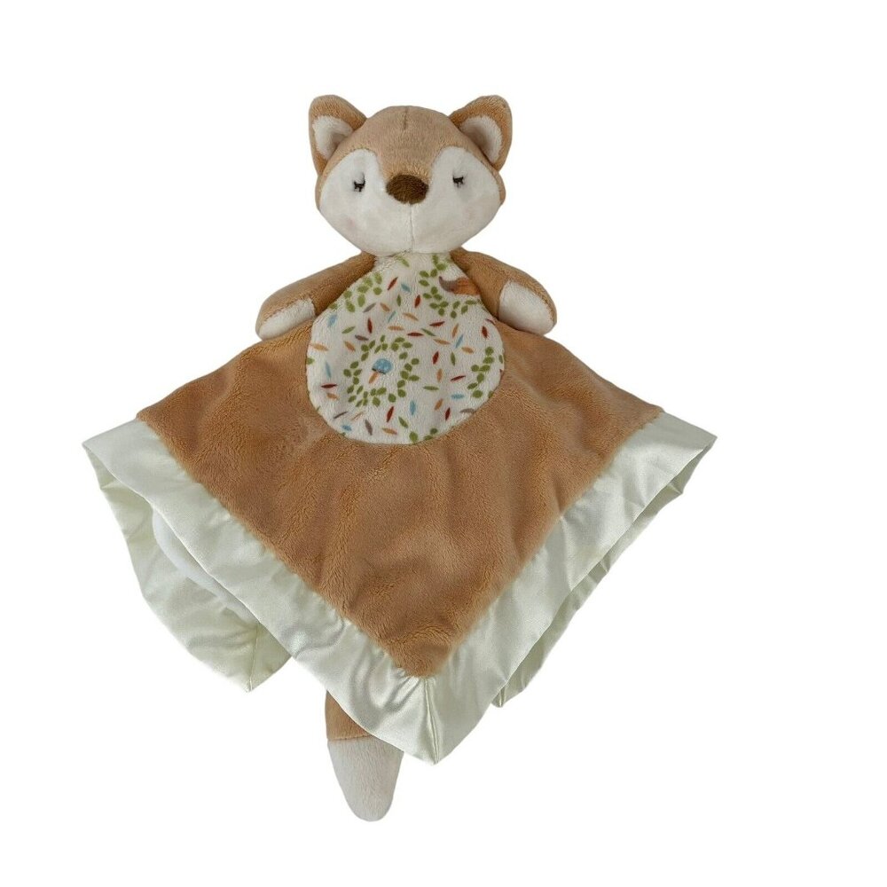 Douglas Baby Fox Lovey Snuggler Satin Trim‎ Mushrooms Baby Security Blanket